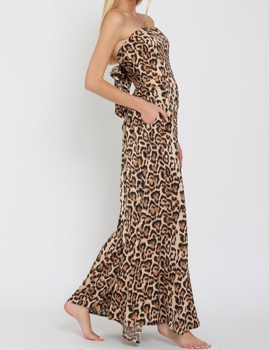 The Linda Jumpsuit: Leopard Jumpsuit - MomQueenBoutique