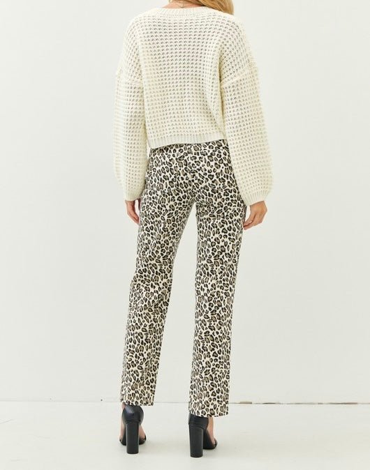 The Liza Pants: Leopard Cheetah Print Denim Pants - MomQueenBoutique