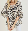 The London Blouse: Leopard Print Ruffle Pleated Blouse - MomQueenBoutique