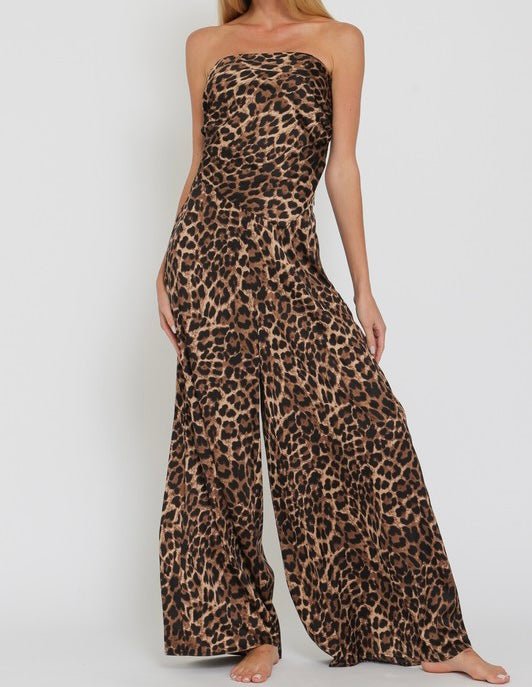 The Lucy Set: Wide Leg Leopard Pant Set - MomQueenBoutique