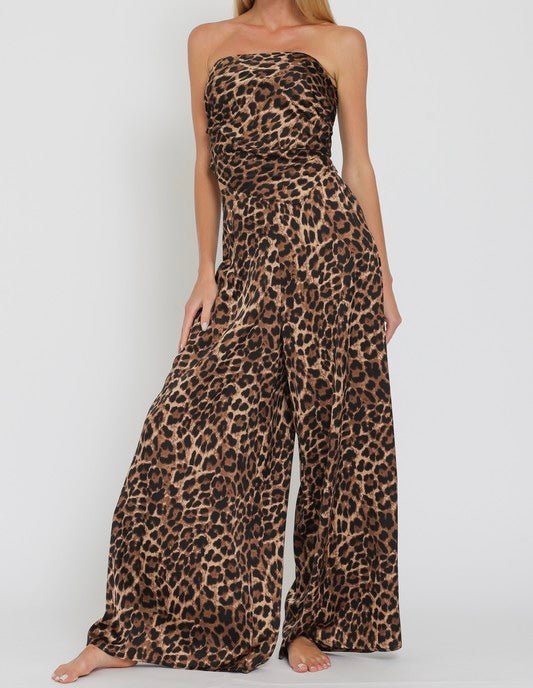 The Lucy Set: Wide Leg Leopard Pant Set - MomQueenBoutique