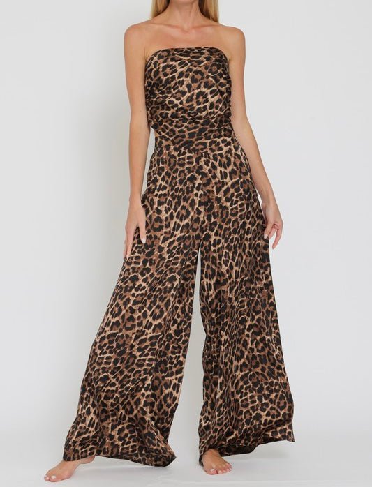 The Lucy Set: Wide Leg Leopard Pant Set - MomQueenBoutique