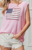 The Make America Pink Sweater: Sleeveless Pink American Flag Sweater - MomQueenBoutique