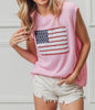 The Make America Pink Sweater: Sleeveless Pink American Flag Sweater - MomQueenBoutique