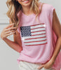 The Make America Pink Sweater: Sleeveless Pink American Flag Sweater - MomQueenBoutique