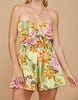 The Malibu Romper: Strapless Tropical Print Romper - MomQueenBoutique