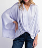 The Margaret Blouses: Surplice Satin Blouse - MomQueenBoutique