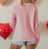 The Mary Beth Sweater Cardi: Pink Cardigan With Gold Buttons and Scalloped Trim - MomQueenBoutique