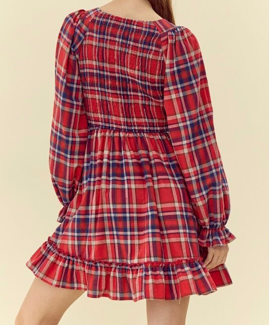 The Merry Dress: Red Plaid Holiday Christmas Dress - MomQueenBoutique