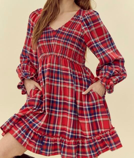 The Merry Dress: Red Plaid Holiday Christmas Dress Large The Merry Dress: Red Plaid Holiday Christmas Dress Large