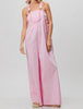 The Micheline Overalls: Pink Lace Detail Wide Leg Overalls - MomQueenBoutique