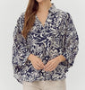 The Nancy Blouse: Navy Floral Blouse - MomQueenBoutique