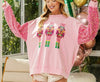 The Nutcracker Sweater: Pink Sequins Christmas Sweatshirt - MomQueenBoutique