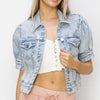 The Ollie Shirt Jacket: Denim Cropped Shacket - MomQueenBoutique