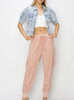 The Ollie Shirt Jacket: Denim Cropped Shacket - MomQueenBoutique