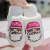 The Pinkmas Santa Slippers: Pink Santa Sherpa Slippers - MomQueenBoutique