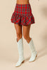 The Pretty In Plaid Mini Skirt: Christmas Plaid Riffled Mini Skirt - MomQueenBoutique