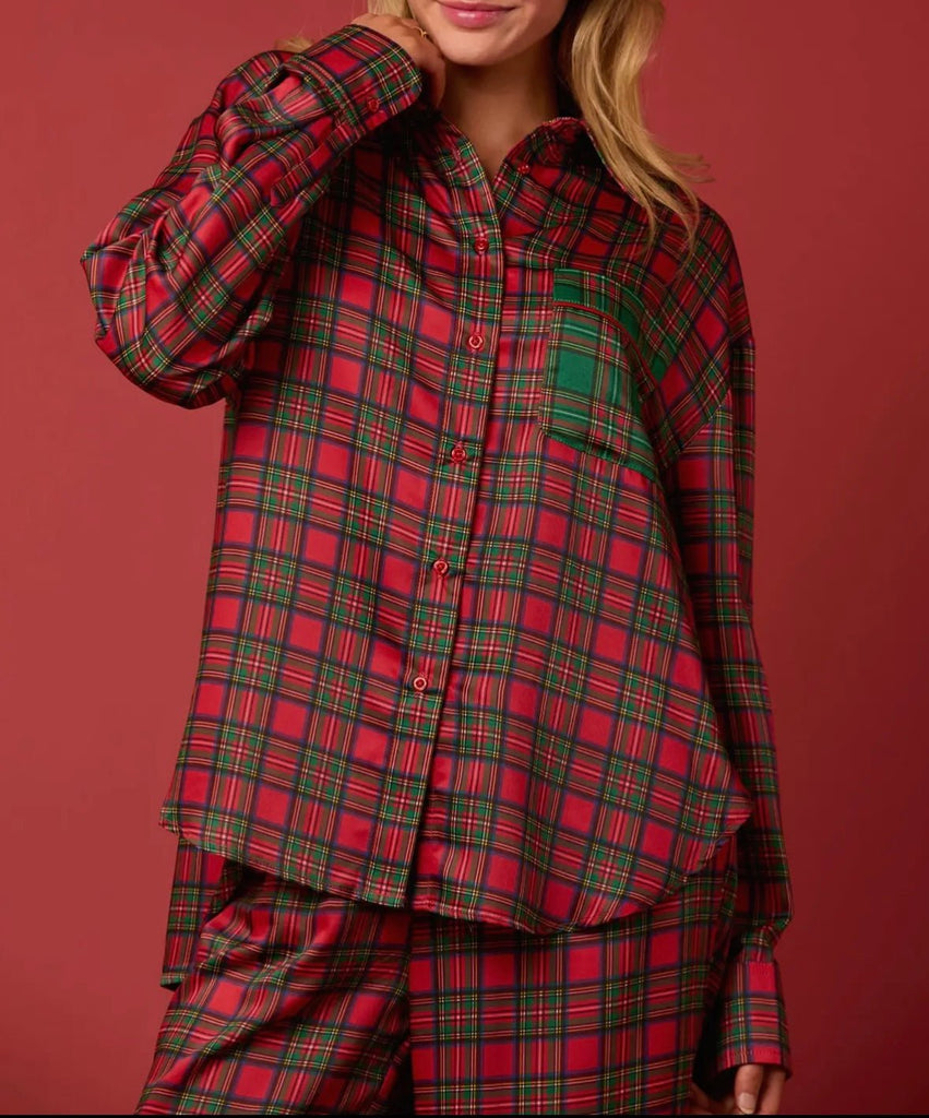 The Pretty In Plaid Pajamas: Plaid Christmas Pajama Set - MomQueenBoutique