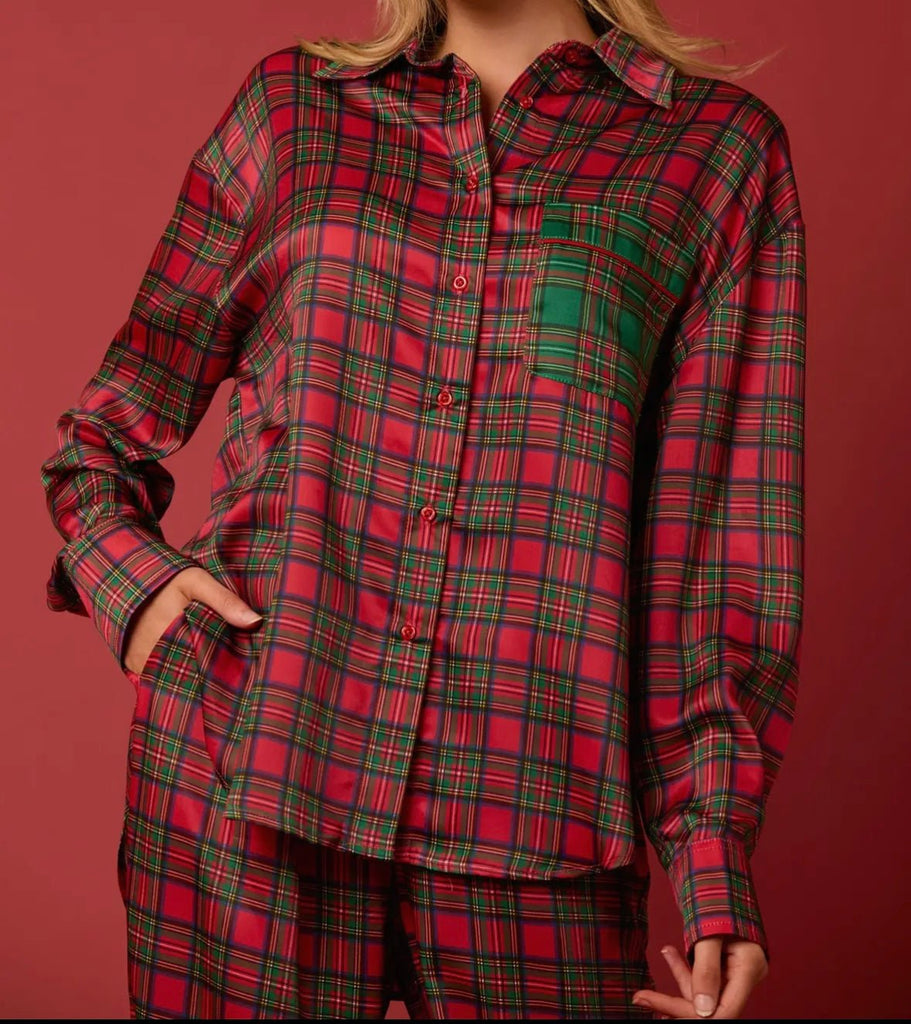 The Pretty In Plaid Pajamas: Plaid Christmas Pajama Set - MomQueenBoutique