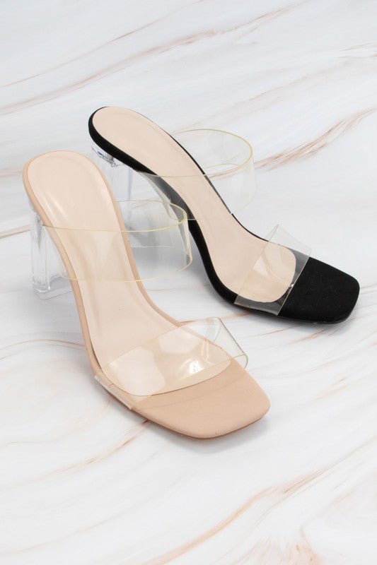 The Pretty Pretty Prom Heels: Clear Double Strap Sandal - MomQueenBoutique