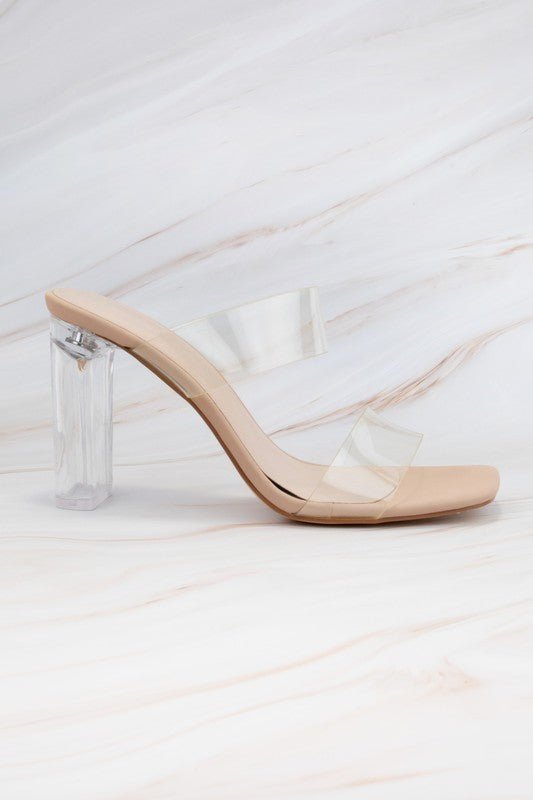 The Pretty Pretty Prom Heels: Clear Double Strap Sandal - MomQueenBoutique