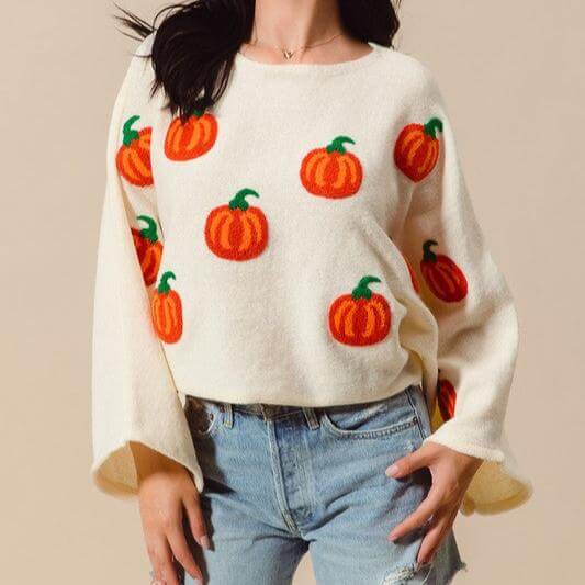 The Pretty Pretty Pumpkin Sweater: Halloween Thanksgiving Top - MomQueenBoutique