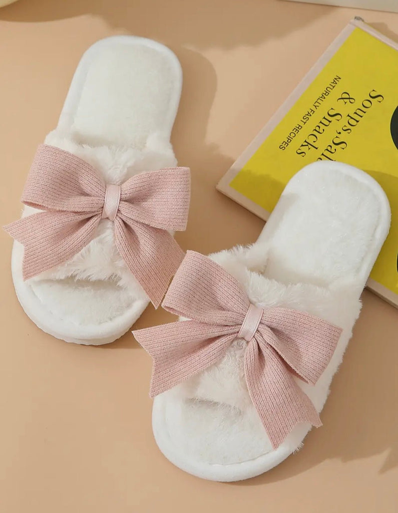 The Pretty Slumber Slippers: Pink Bow Slippers - MomQueenBoutique