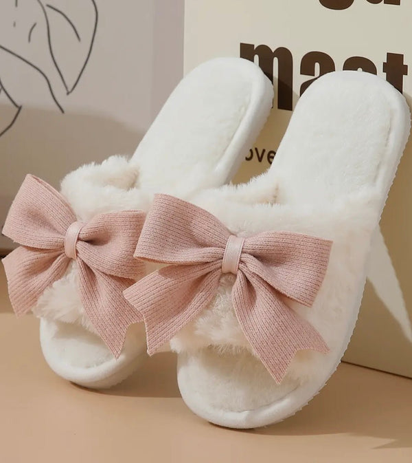 The Pretty Slumber Slippers: Pink Bow Slippers - MomQueenBoutique