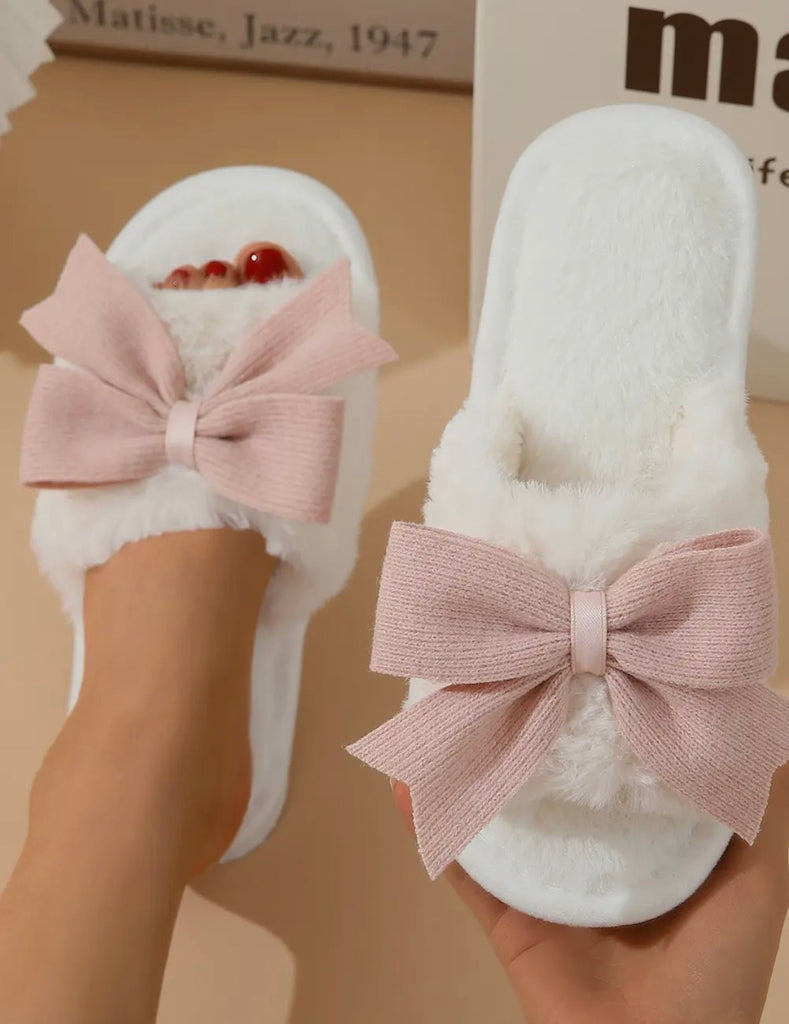 The Pretty Slumber Slippers: Pink Bow Slippers - MomQueenBoutique