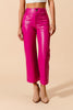 The Priscilla Pants: Pink Leather Wide Leg Cropped Pants - MomQueenBoutique