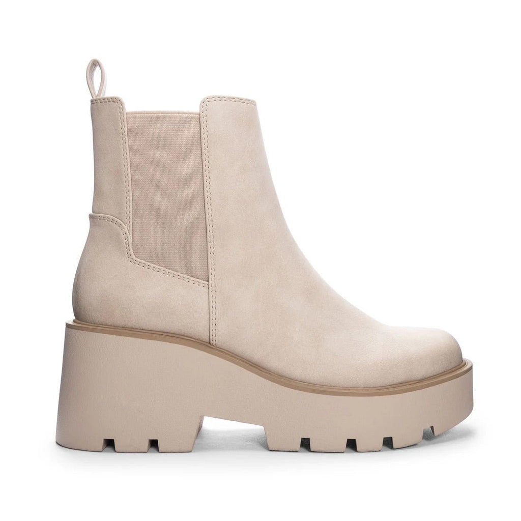 The Rabbit Nubuck Casual Bootie In Taupe: Pull On Bootie - MomQueenBoutique