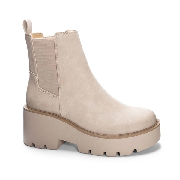 The Rabbit Nubuck Casual Bootie In Taupe: Pull On Bootie - MomQueenBoutique