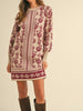 The Raegan Sweater Dress: Jacquard Print Sweater Dress - MomQueenBoutique