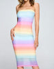 The Rainy Dress: Bright Bodycon Ombre Midi Dress - MomQueenBoutique