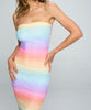 The Rainy Dress: Bright Bodycon Ombre Midi Dress - MomQueenBoutique