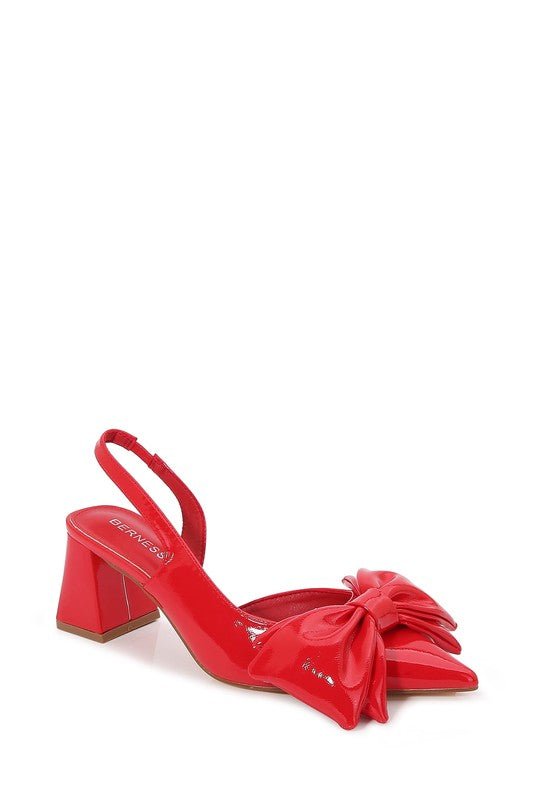 The Ruby Red Slippers: Red Bow Slingback Heel - MomQueenBoutique