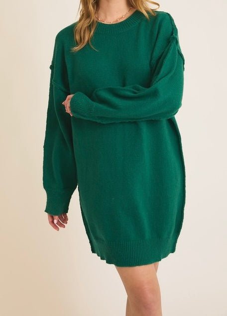 The Sally Sweater Dress: Oversized Tunic Sweater Dress - MomQueenBoutique