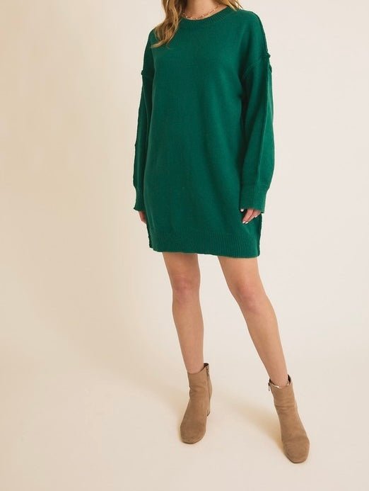 The Sally Sweater Dress: Oversized Tunic Sweater Dress - MomQueenBoutique