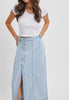 The Sammy Skirt: Denim Midi Skirt - MomQueenBoutique