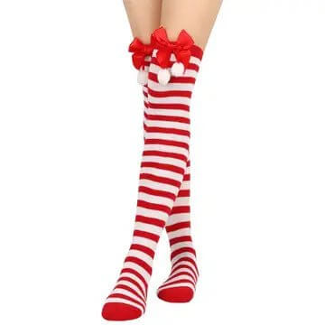 The Santa Baby Socks: Over The Knee Christmas Socks - MomQueenBoutique