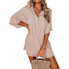 The Savannah Shirt Romper: Button Collared Loose Romper - MomQueenBoutique