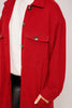 The Sherry Shacket: Red Corduroy Button Down Jacket - MomQueenBoutique