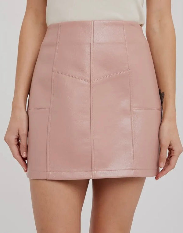 The Shiloh Skirt: Pink Pleather Skirt - MomQueenBoutique