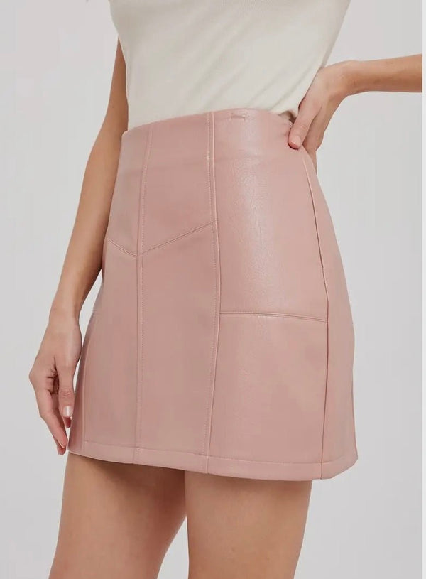 The Shiloh Skirt: Pink Pleather Skirt - MomQueenBoutique