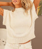 The Sissy Sweater: Cream Ribbed Sleeveless Sweater - MomQueenBoutique