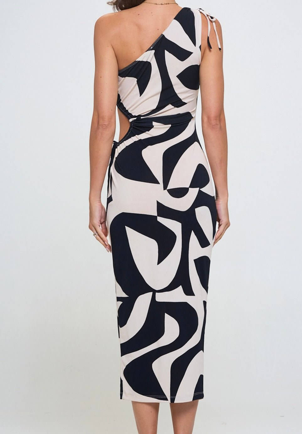 The Sonya Dress: One Shoulder Bodycon Printed Cut Out Dress - MomQueenBoutique