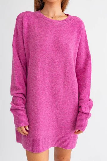 The Sophie Dress: Pink Sweater Dress - MomQueenBoutique