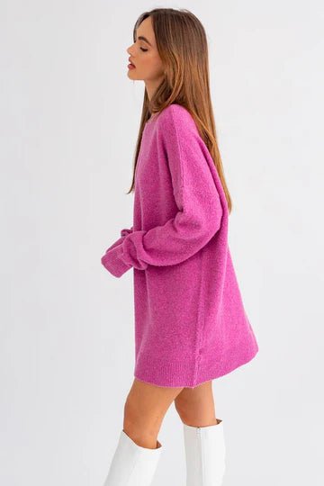 The Sophie Dress: Pink Sweater Dress - MomQueenBoutique