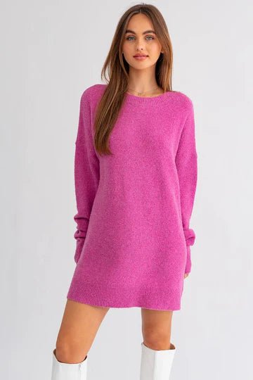 The Sophie Dress: Pink Sweater Dress - MomQueenBoutique