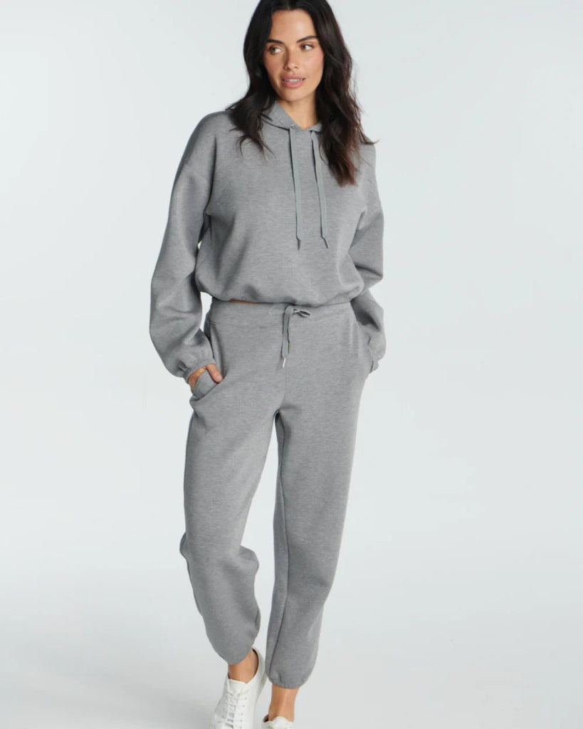 The SPANX Air Essentials Cinched Hoodie: Cropped Spans Super Soft Hoodie - MomQueenBoutique